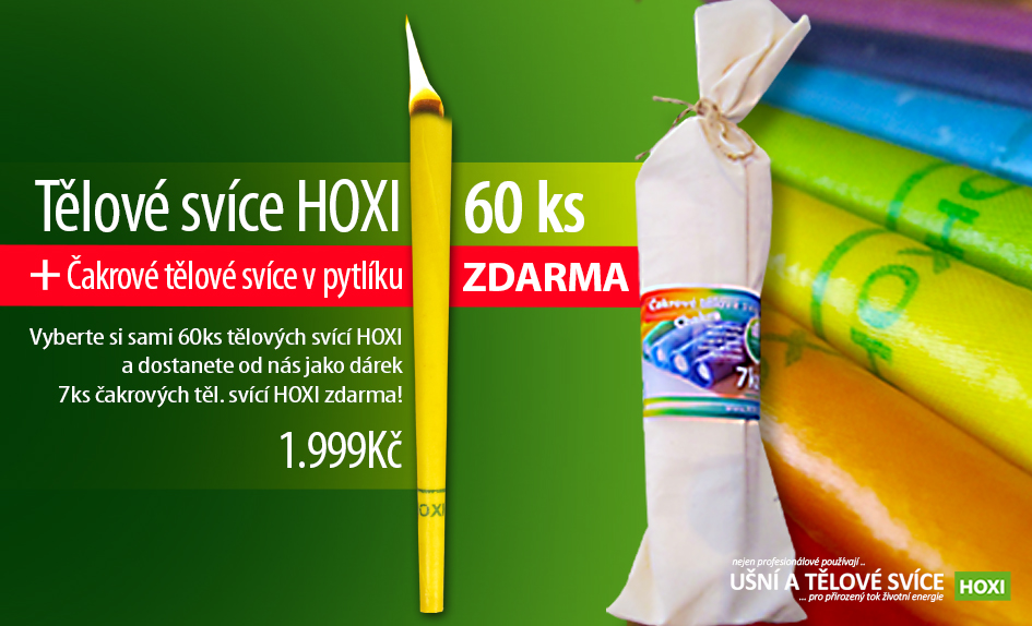 Tělové svíce MIX 60 ks – čakrové svíce v pytlíku zdarma